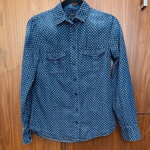 J. Crew Blue Star Dot Button Down Shirt Women’s